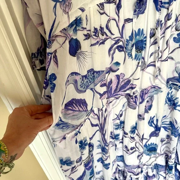 Banjanan Floral Blue and Lilac Maxi Dress - Picture 6 of 11